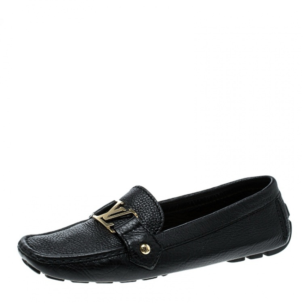 Louis Vuitton Gold Logo Driving Loafers